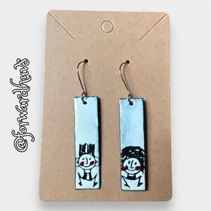 Hand Painted Artistic Kids Earrings - 1.5 Inch Dangle